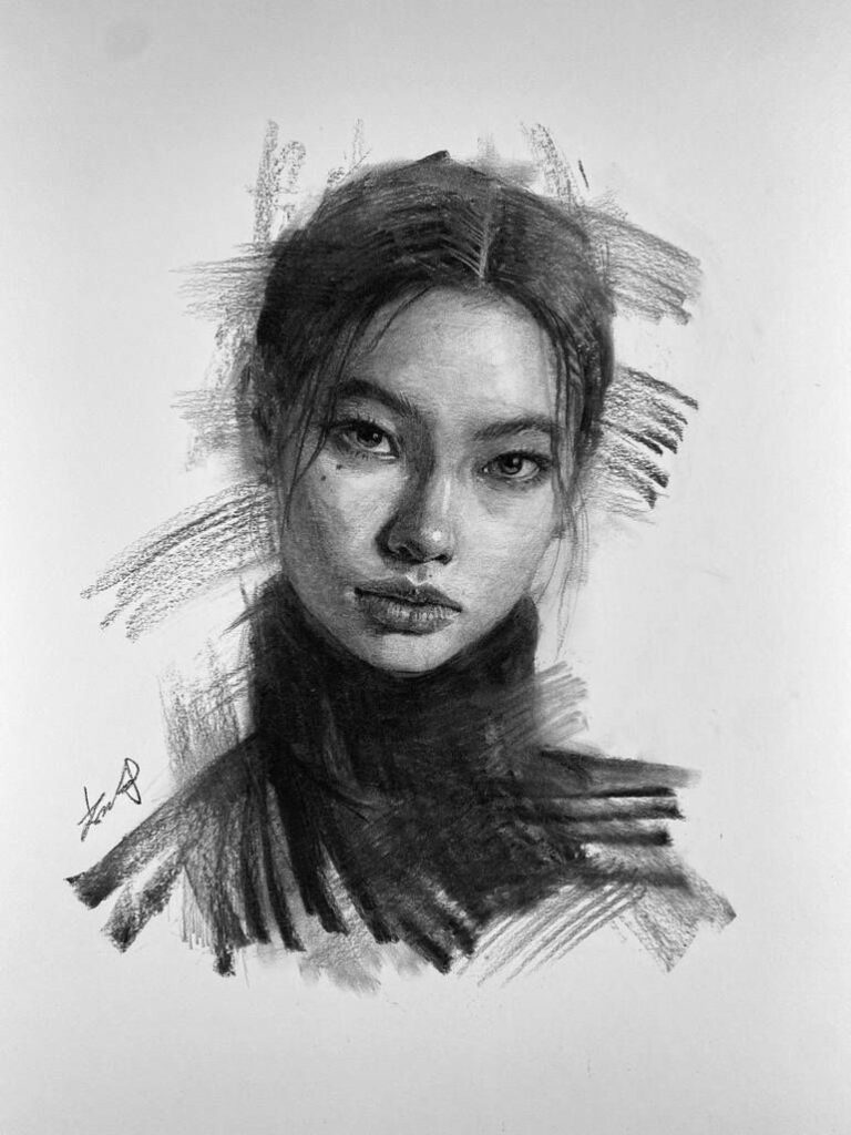 Portrait Drawing by Kisoo Chai, Charcoal on Paper, 18 x 24 in – Realism Original Artwork For Sale on Saatchi Art.