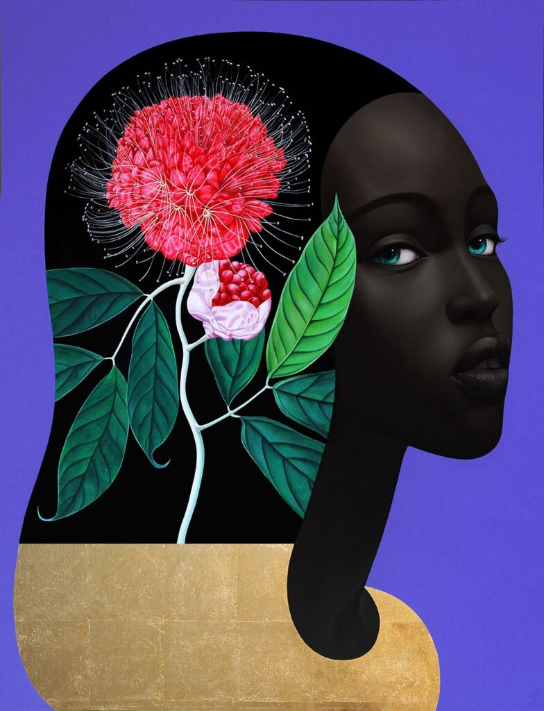 Slava Fokk “Rosa de Monte” From the series-“Jungle Queens” oil on canvas 52″x40″(101,5x132cm) 2017